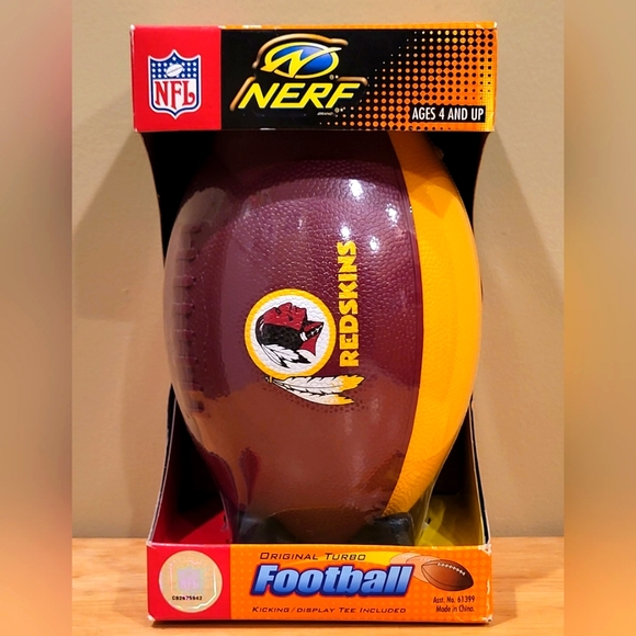 Redskins Vintage Original Hasbro Nerf Soft Foam Softee Turbo NFL